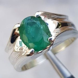 Beautiful Big Natural Emerald ring for men Real